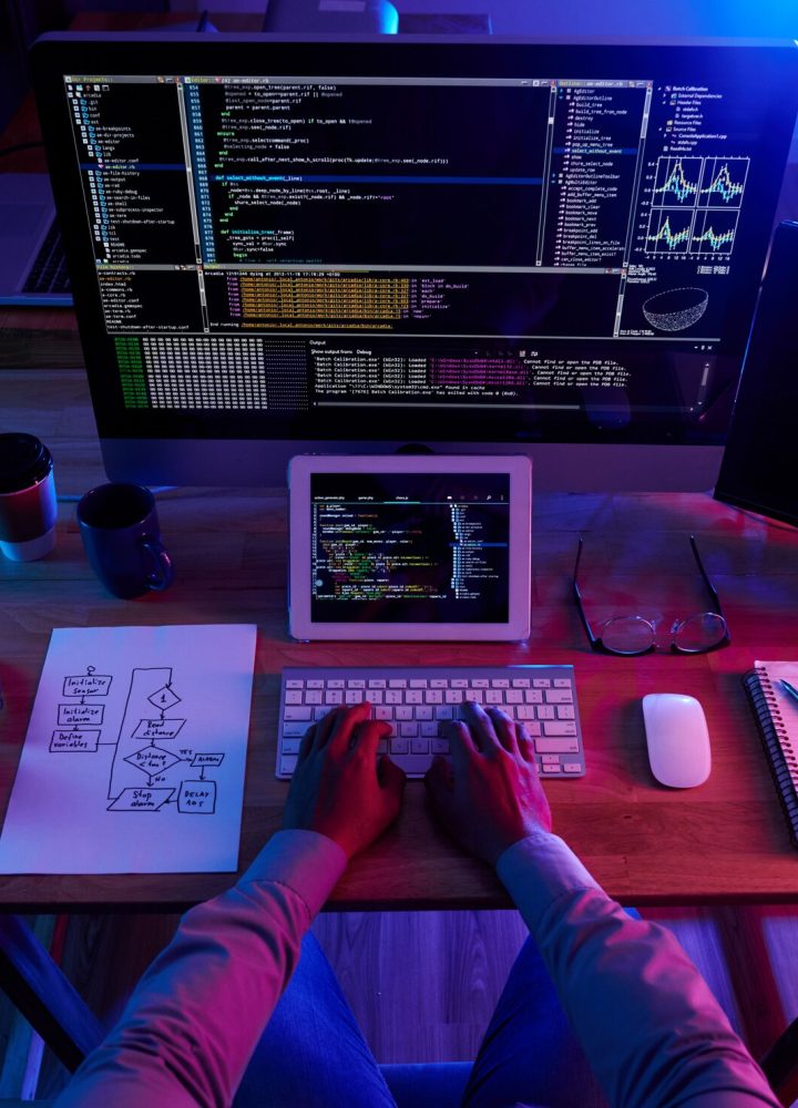 top-view-unrecognizable-hacker-performing-cyberattack-night_1098-18706